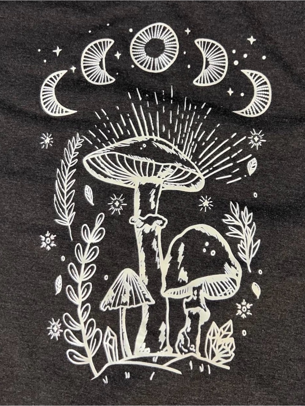 Black Mushroom & Moon Graphic Sweatshirt